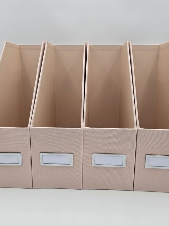 Brightroom Blush Canvas Magazine File Holder & Organizer Set Of 4 Durable Design - Picture 1 of 7